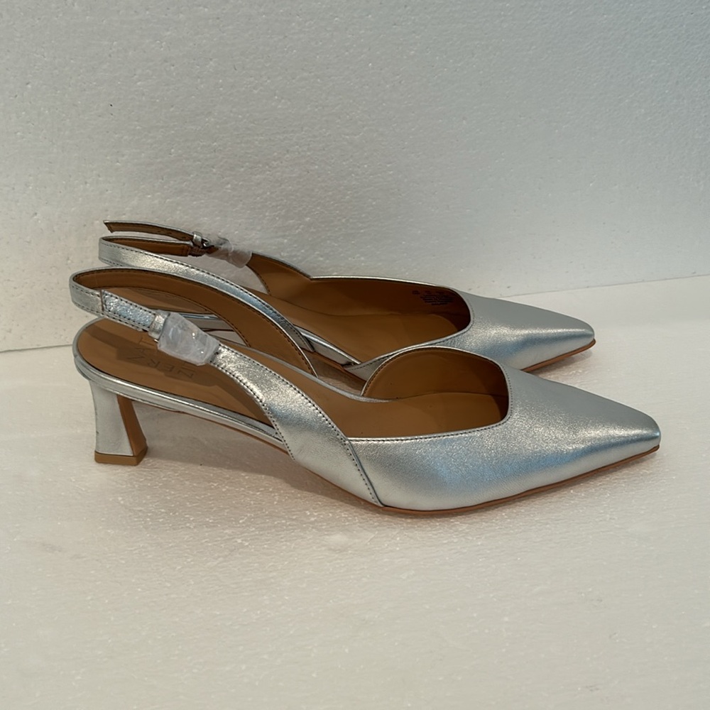 New Naturalizer DALARY SLINGBACK PUMP in Silver Leather, sz 12M - Picture 6 of 8